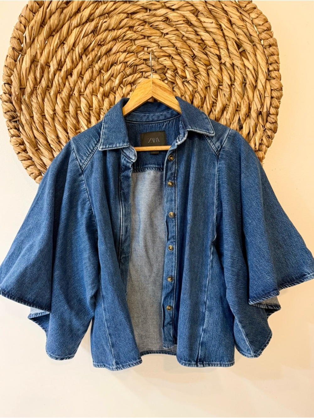 Zara Woman Collection Denim Shirt Size Medium - Picture 3 of 11